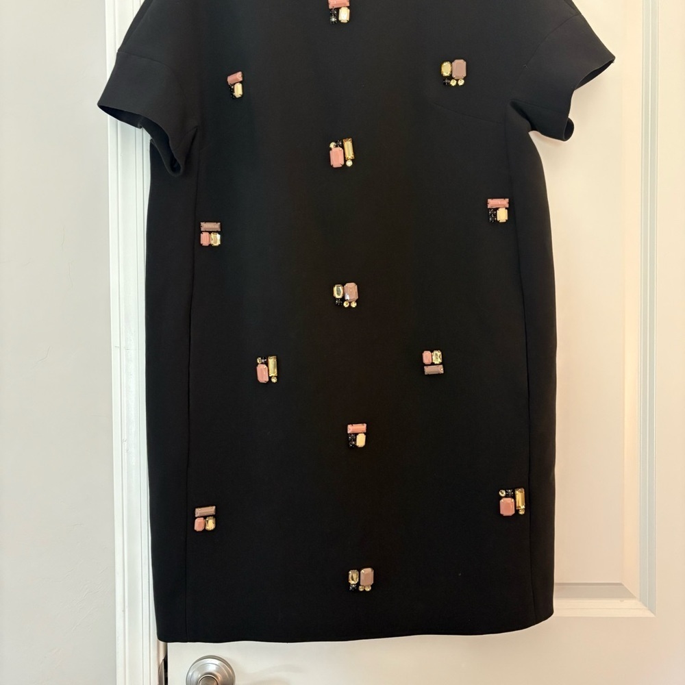 Kate Spade Women’s Black Embellished Short Sleeve Shift Dress - Picture 6 of 12